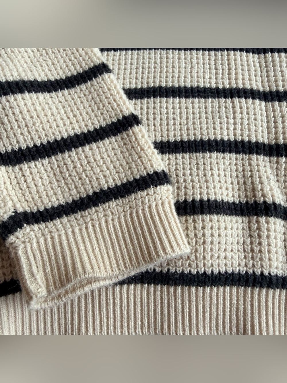 H&M Cream and Navy Striped Knit Sweater - Picture 4 of 5